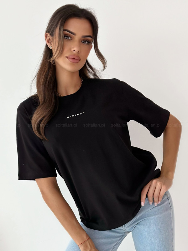 T-shirt oversize'owy MINIMAL black