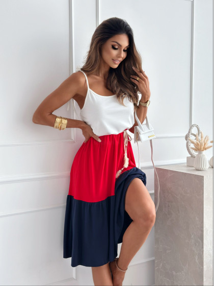 Sukienka PARIS white/red/navy