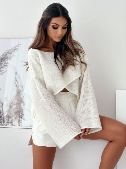 Sweter dwustronny CORINI white