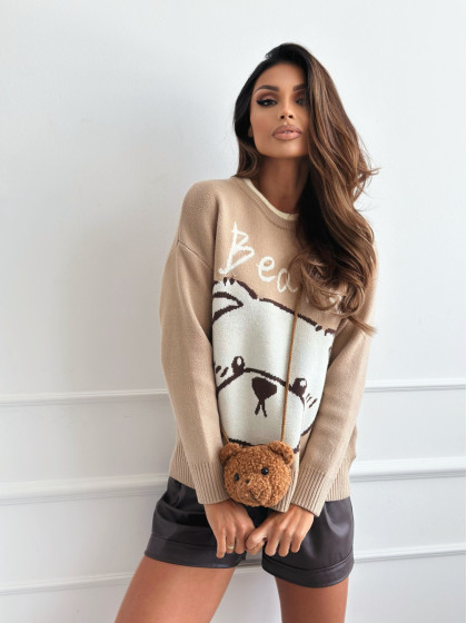 Sweter TEDDY BEAR beige z...