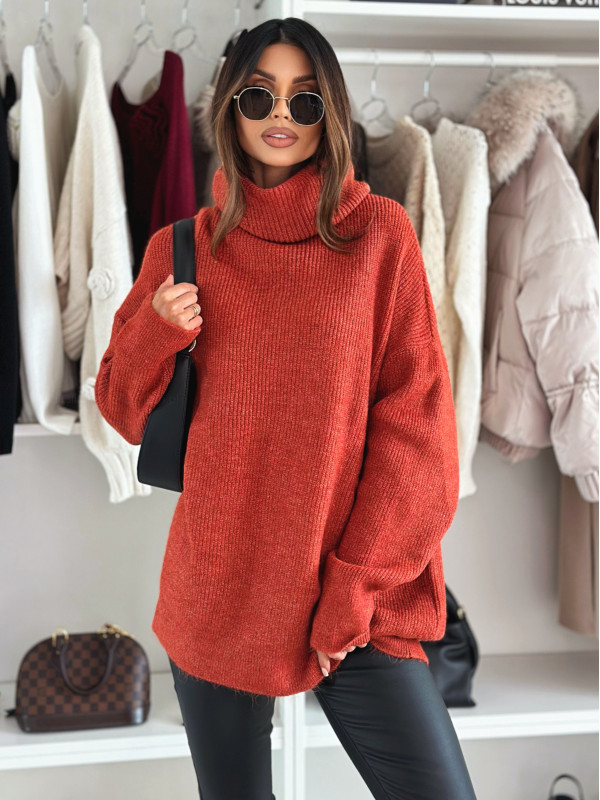 Sweter/golf oversize-owy CASUAL brick