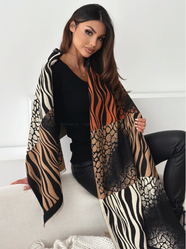 Szal ANIMAL PRINT orange