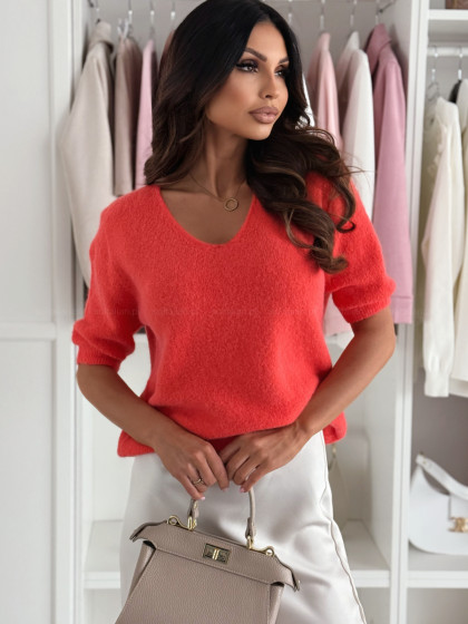 Sweter SILVA CORAL RED z...