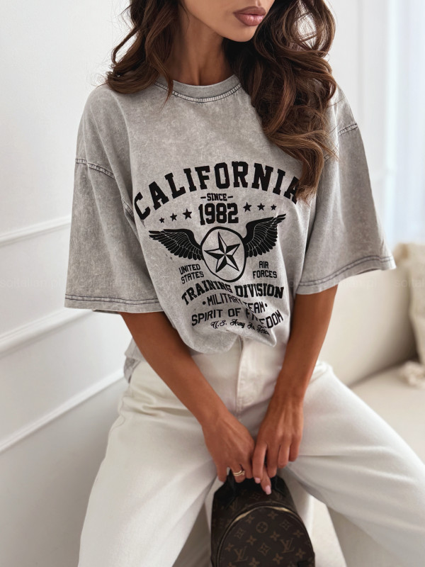 T-shirt oversize'owy CALIFORNIA grey