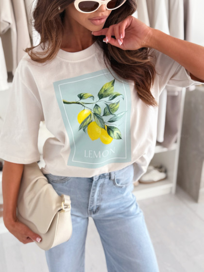 T-shirt LEMON ecru