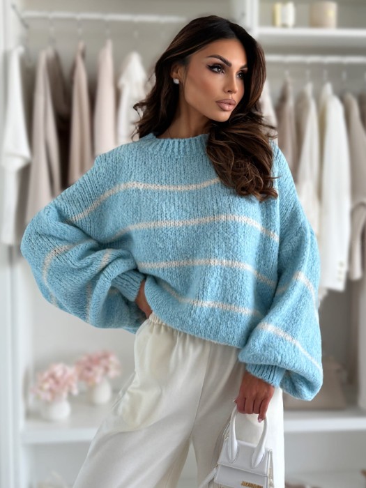 sweter-w-paski-carliss-blue-z-domieszka-weny