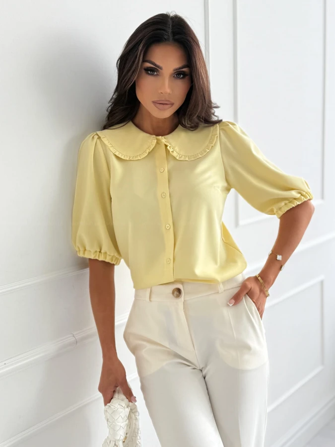 bluzka-koszulowa-frill-yellow-z-konierzykiem