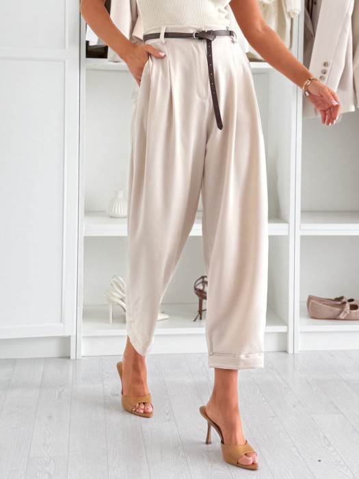 spodnie-foley-nude-z-gumka-w-pasie