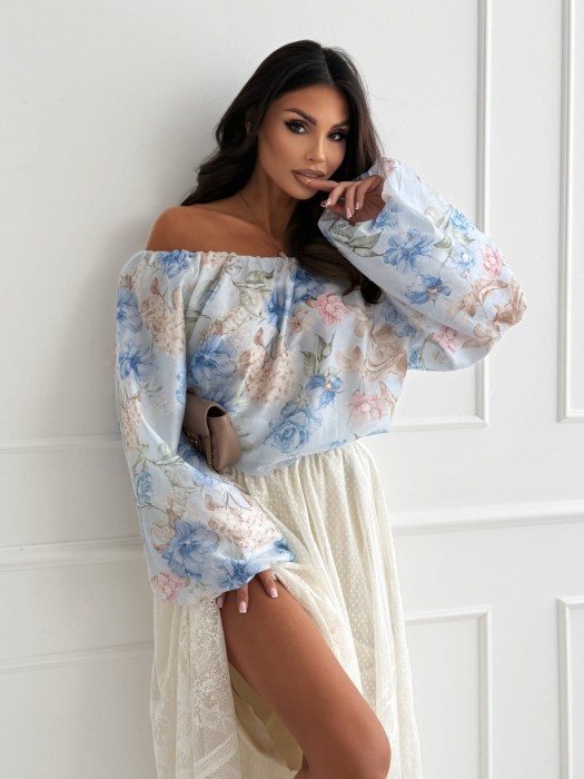 bluzkahiszpanka-vichy-blueflowers