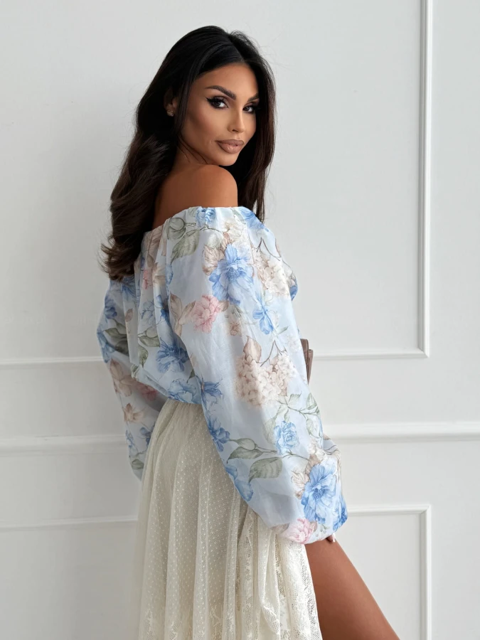 bluzkahiszpanka-vichy-blueflowers