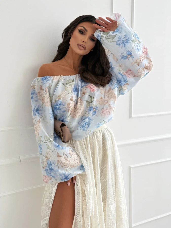 bluzkahiszpanka-vichy-blueflowers