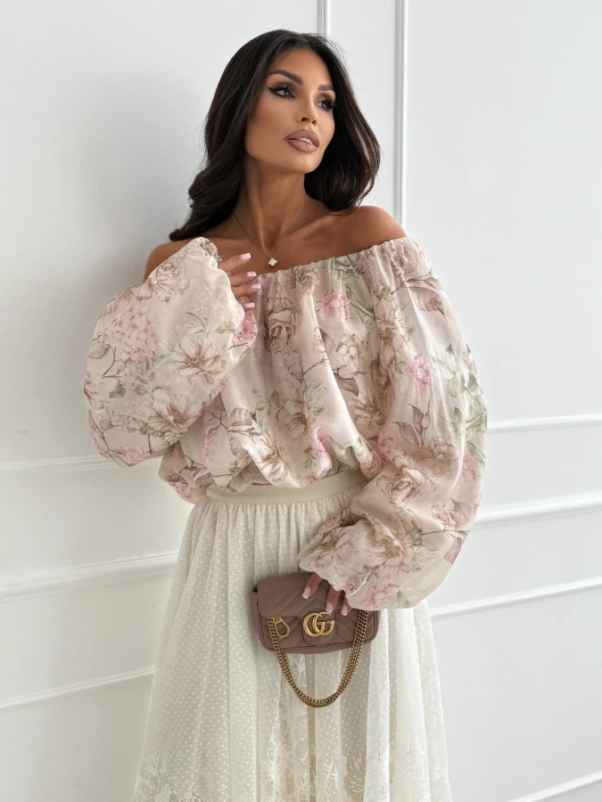 bluzkahiszpanka-vichy-beigeflowers