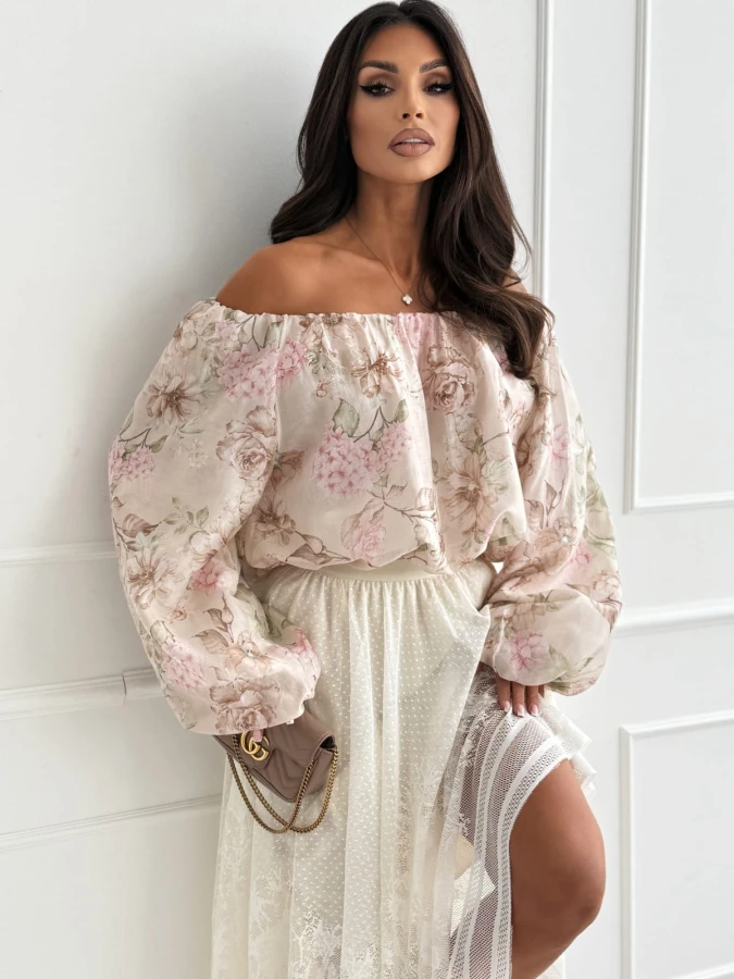 bluzkahiszpanka-vichy-beigeflowers